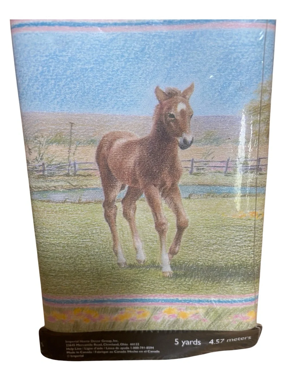 Vintage Imperial Decorative Wallpaper Boarder Kids Room Horse Theme New Cottage
